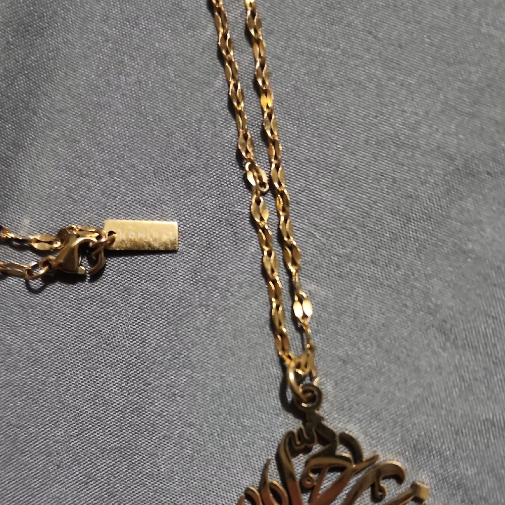 arabic caligraphy gold plated necklace - Picture 2 of 3